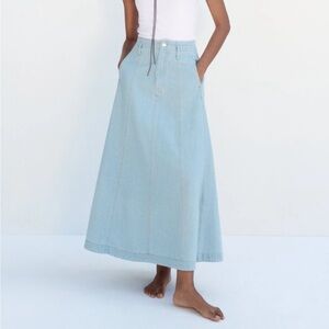 Zara Light Blue Denim Maxi Skirt
